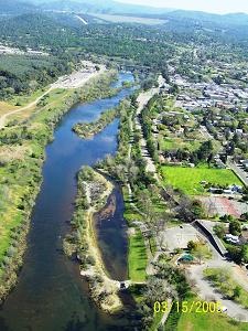 The Feather River runs through Downtown Oroville