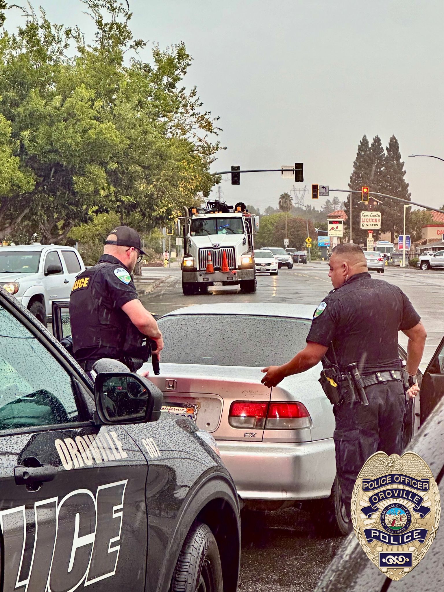 OPD Officer clear the trunk of a stolen vehicle